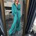 Spring Summer Women Clothing Spring Summer Wear A Set Of Long Sleeved Shirt Wide Leg Pants Letters Printing Suit-Fancey Boutique