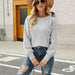 Color-Gray-Arrival Autumn Winter Sweater Women Solid Color Twisted Rope Long Sleeve Pullover Loose Crew Neck Knitwear-Fancey Boutique