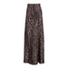 Women Clothing Satin Draping Skirt Leopard Print Sexy Sheath Fishtail Skirt Floor Length Dress-Brown-Fancey Boutique