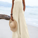 Color-Ivory-Women Clothing Summer Jumpsuit Ethnic Solid Color Wide Leg Jumpsuit-Fancey Boutique