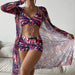 Color-Pattern 7-Swimsuit Women Split Three Piece Suit High Waist Long Sleeves Blouse Internet Celebrity Drawstring Suit-Fancey Boutique