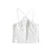 Color-White-Sexy to Cross Chest Hollow Out Cutout Camisole Summer Wear Slim Fit Niche Blogger Cropped Top-Fancey Boutique