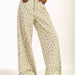 Retro Hong Kong Fresh Floral Straight Leg Pants Women Slimming Loose Wide Leg Jeans Jeans-Khaki-Fancey Boutique