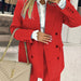 Color-Red-Autumn Winter Women Elegant Small Work Pant Two Piece Set-Fancey Boutique