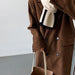 Color-Coffee-Corduroy Blazer Women Mid Length over the Knee Spring Autumn British High Sense Woolen Coat-Fancey Boutique