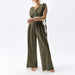 Color-Army Green-Double Layer Gauze Trousers High Waist Slimming Cotton Wide Leg Pants Loose Edge Design Casual Mopping Pants Women Clothing-Fancey Boutique