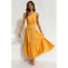 Color-Yellow-Spring Summer One-Shoulder Knotted Solid Color Fresh Long Sweet Dress-Fancey Boutique