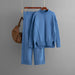 Color-Blue-Suit Women Autumn Winter Casual Solid Color Loose Knitted Mock Neck Sweater Two Piece Set-Fancey Boutique