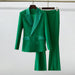 Color-blackish green-Spring Autumn Internet Suit Two Piece Set Women Work Pant Blazer Suit Set-Fancey Boutique