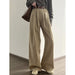 Thin Velvet High Waist Wide Leg Jeans for Women Spring Retro Casual Loose Mop Pants-Fancey Boutique