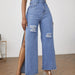 Women Traceable Jeans Ripped Split Women Jeans-The Blue-Fancey Boutique