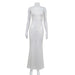 Women Half Turtleneck Sleeveless Dress Solid Color Slim Fishtail Dress Women Summer-White-Fancey Boutique