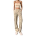 Color-Khaki-Slim High Waist Multi Pocket Cargo Pants Women-Fancey Boutique