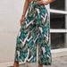 Color-Green-Women Clothing Casual Loose High Waist Print Wide Leg Pants-Fancey Boutique