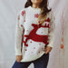 Color-White-Autumn Winter Deer Snowflake Jacquard Colorful Ball Christmas Sweater Round Neck Knitted Pullover-Fancey Boutique