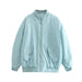 Color-Blue-Summer Women Street Loose Jacket Cotton Coat Jacket-Fancey Boutique