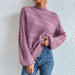 Color-Purple-Autumn Winter Solid Color Women Top Loose round Neck Pullover Twist Sweater for Women-Fancey Boutique