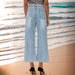 Super Soft Smooth Summer Cool Lyocell Tencel Draping Cropped Light Blue Washed Wide Leg Jeans-Fancey Boutique