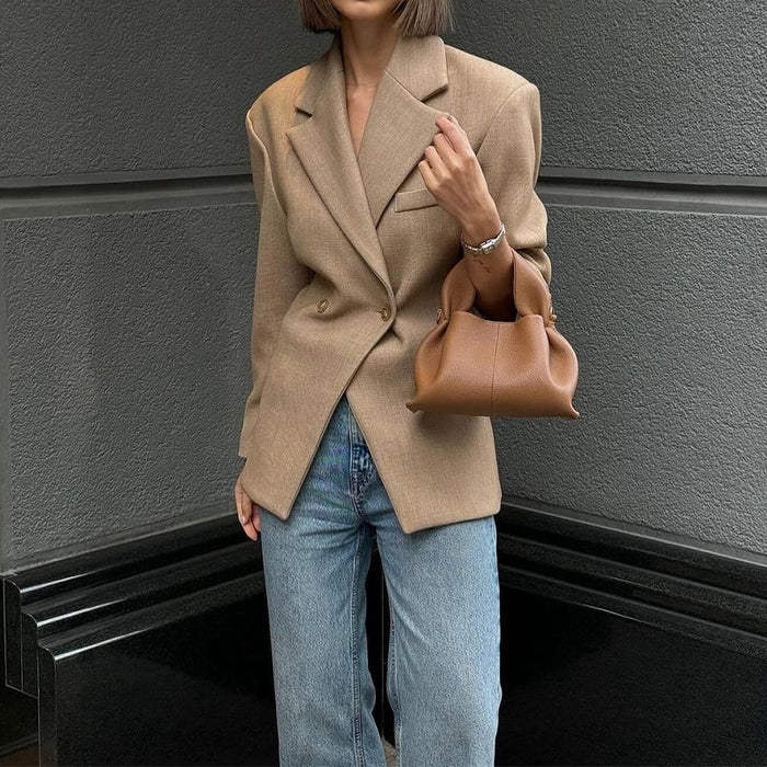 Autumn Winter Women Clothing Solid Color High Grade Thin Business Blazer