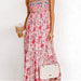 Color-Red-Summer Strap Floral Street Strap Backless Dress Women-Fancey Boutique