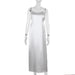 Summer Maxi Dress Sexy Big Backless Satin Dress Women-White-Fancey Boutique