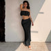 Women Clothing Summer Classic Horizontal Bra Top Slim Skirt Set-Black-Fancey Boutique