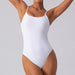 Color-White-Beauty Back Sexy Strap Base Fitness One Piece Nude Feel Corset Slim Triangle Yoga Jumpsuit-Fancey Boutique