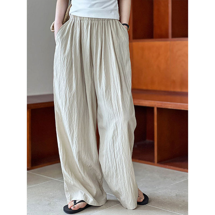 Thin Elastic Waist Drooping Wide Leg Pants Women Summer Relaxed Sense Mop Pants Yamamoto Pants-Fancey Boutique