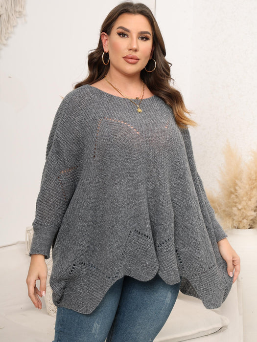 Color-Gray-plus Size Women Tops Women Clothes Autumn Winter Loose Woven Shirt Idle Pullover-Fancey Boutique