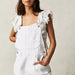 Color-White-Loose Multi Pocket Shoulder Strap Jeans Women-Fancey Boutique