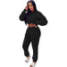 Color-Black-Women Clothing Sweater Fabric Casual Loose Sweatshirt Suit-Fancey Boutique
