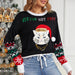 Color-Black Christmas Sweater-Women Clothing Cute Kitten Embroidered Christmas Black Sweater Pullover Cropped Sweater-Fancey Boutique