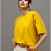 Spring Summer Solid Color T Shirt Women Cotton Short Sleeved Shirt Loose All Match-Turmeric-Fancey Boutique