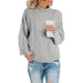 Color-Gray-Autumn Winter Knitwear Women Clothing Thick Thread Half Turtleneck Pullover Women-Fancey Boutique