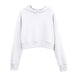 Short Sweater Sexy Cropped Sexy Women Outdoor Pullover Hooded Fitness Sportswear Long Sleeve Women-White-Fancey Boutique