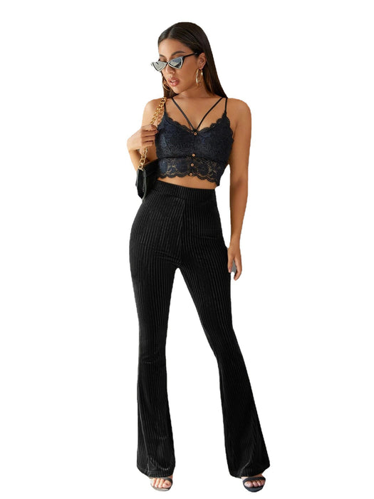 Women Clothing Spring New Arrival Solid Color Stretch Street Casual Pants Slim Fit All-Matching Trousers-Fancey Boutique