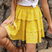 Color-Yellow Small Flower-Summer Women Clothing Yellow Floral Skirt Summer-Fancey Boutique