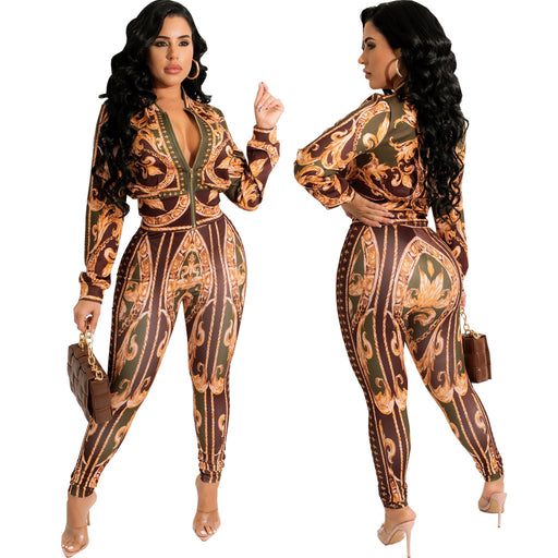 Color-Multicolor _2-Platform Casual Digital Printing Suit Two-Piece Set-Fancey Boutique