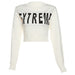 Color-White-Women Clothing Autumn Winter Street Snap Letters All Match Knitted round Neck Long Sleeve Slim Fit Sweater-Fancey Boutique