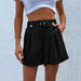 Color-Black-Women Wear Summer Casual Green Shorts for Women With Belt-Fancey Boutique