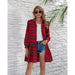 Color-Red-Spring Summer Tiered Dress Plaid Shirt Long Sleeve Single Breasted Women Clothing-Fancey Boutique