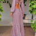 Color-Autumn V neck Long Sleeve Tied Backless Irregular Asymmetric Design Printed Dress for Women-Fancey Boutique