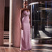 Autumn Elegant Pink Dress Tube Top Maxi Dress Elegant Formal Dress Women Clothing-Fancey Boutique