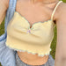 Women Clothing Summer Solid Color Spaghetti Straps Cropped Bow Vest-Fancey Boutique