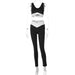 Women Clothing Summer Street Shooting Solid Color Tube Top Yoga Exercise Set Women-Black-Fancey Boutique