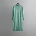 Color-Green-Women Clothing Autumn Winter Sweater Dress Loose Slim Fit Korean Slimming Mid Length Bottoming Dress-Fancey Boutique