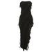 Women Clothing Summer Women Clothing Tube Top Sexy Backless Slit Temperamental Dress-Black-Fancey Boutique