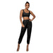 Color-Black-Spring Summer Solid Color Vest Sleeveless Short Women Two Piece Pants Casual Set-Fancey Boutique