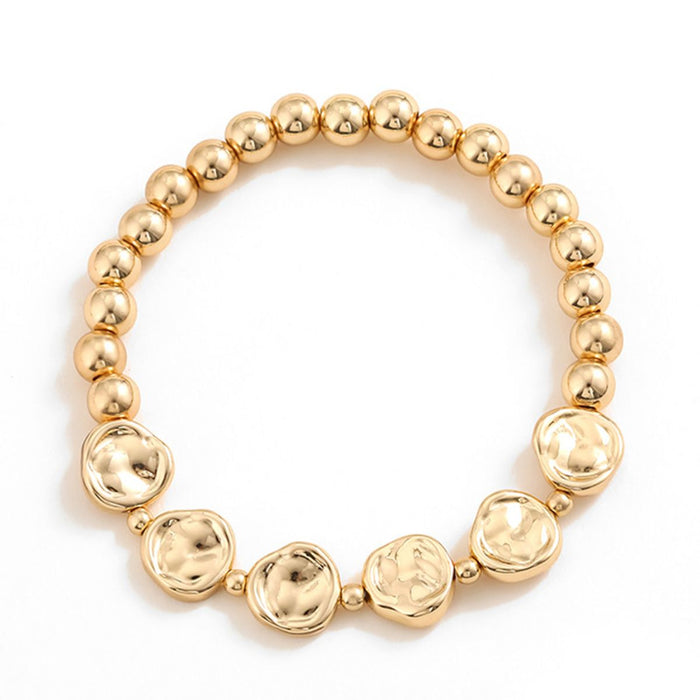 Gold-Plated Alloy Bead Bracelet-Fancey Boutique