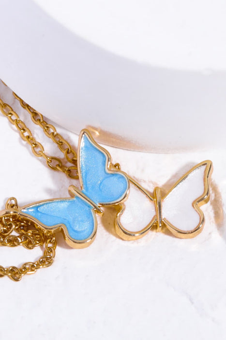 Butterfly Pendant Copper 14K Gold-Plated Necklace-Fancey Boutique